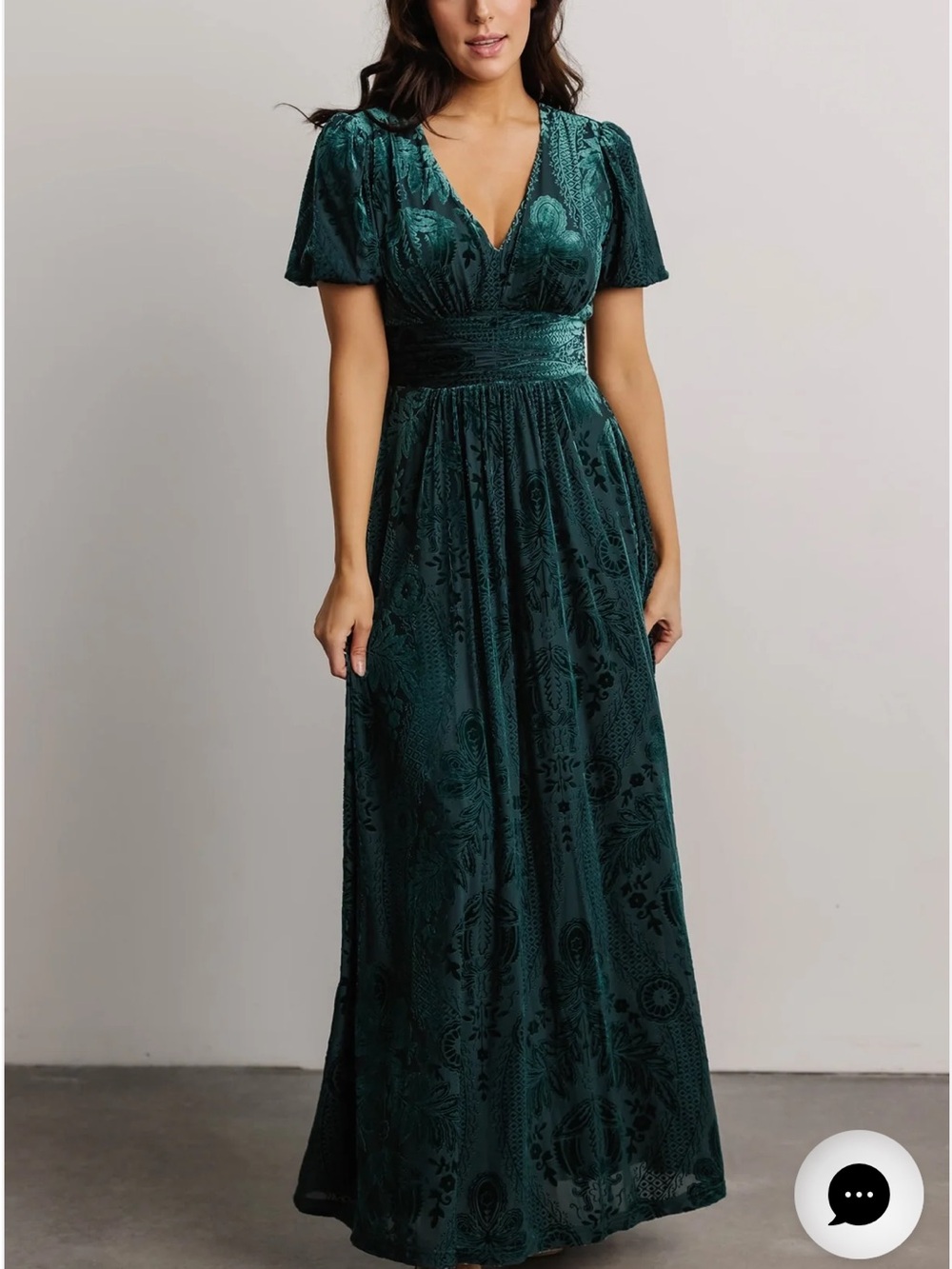 Baltic Born Leslie Burnout Velvet Maxi Dress Emerald Wedding Guest 2XL